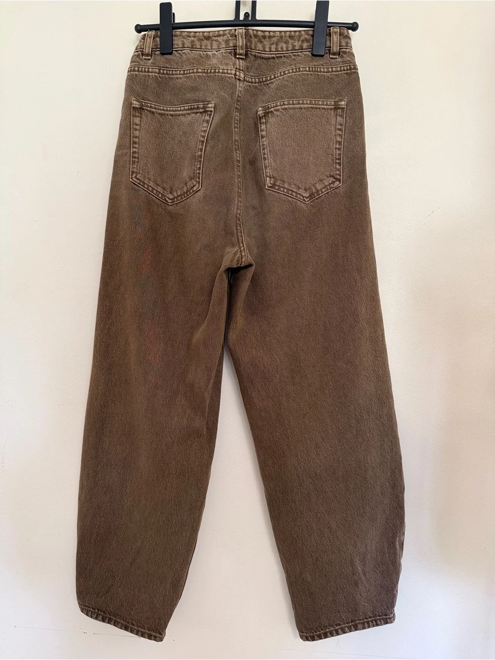 High-Waist Barrel Jeans in Washed Chocolate Brown-size26